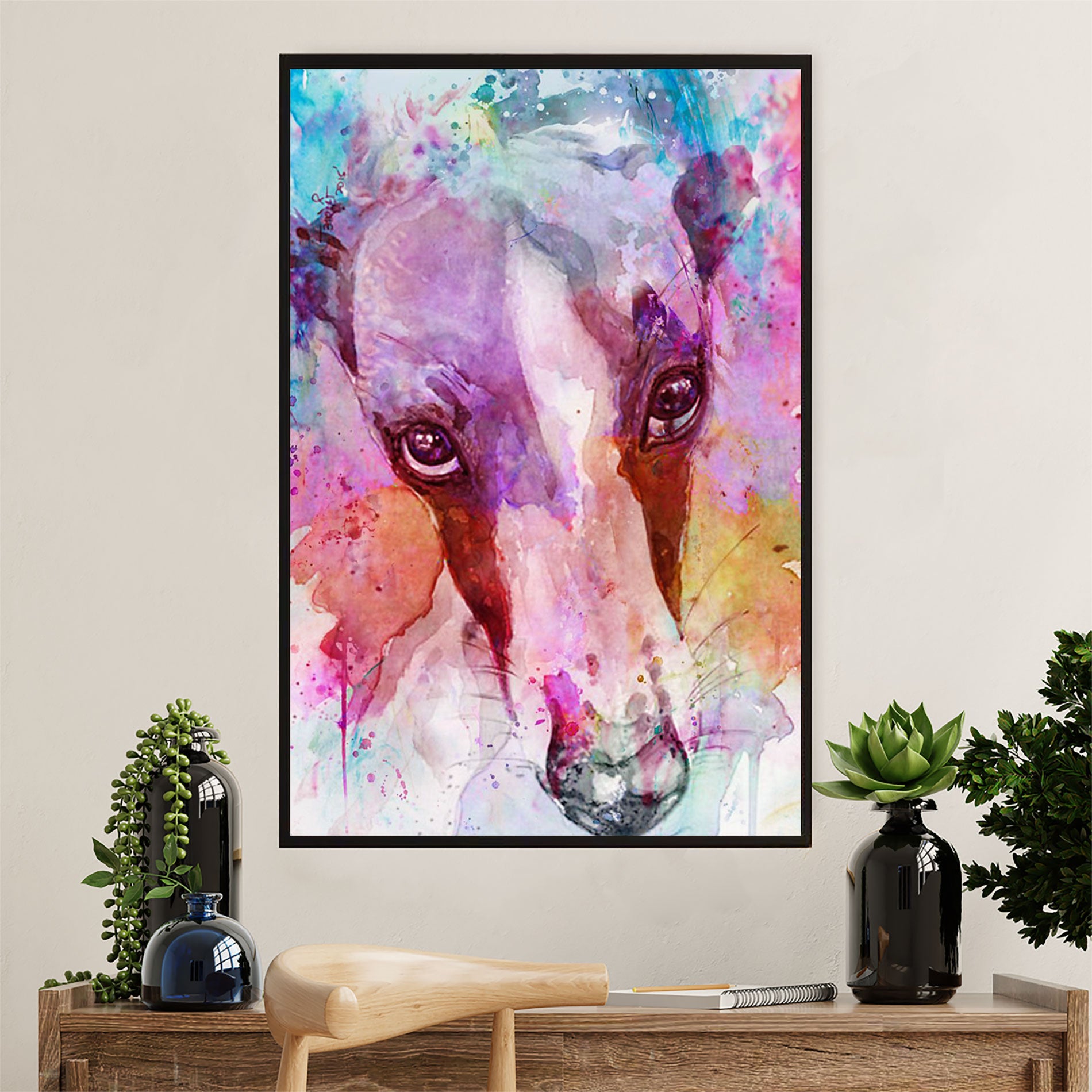 Greyhound Dog Canvas Prints | Watercolor Dog Painting | Wall Art Gift for Greyhound Puppies Lover
