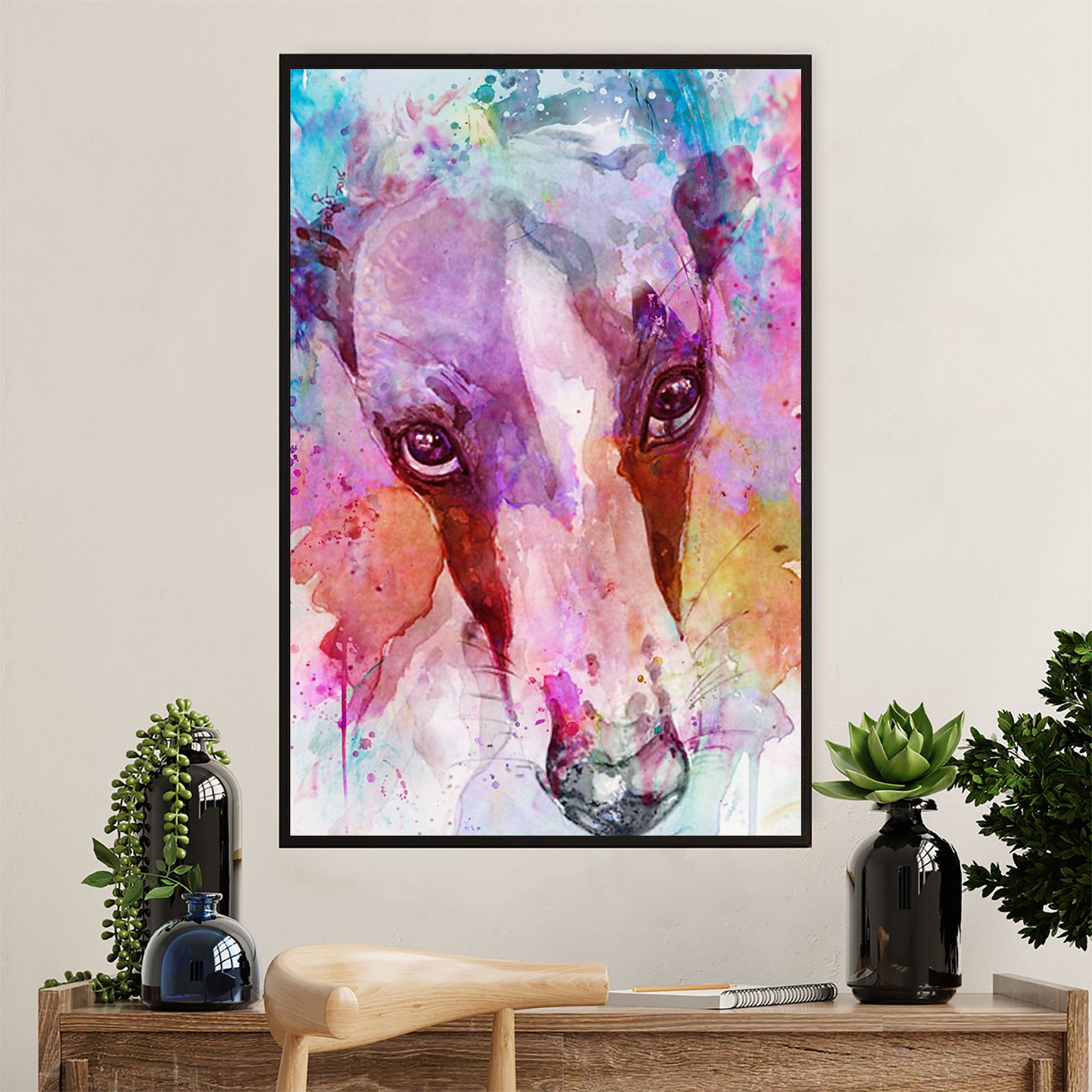 Greyhound Dog Canvas Prints | Watercolor Dog Painting | Wall Art Gift for Greyhound Puppies Lover