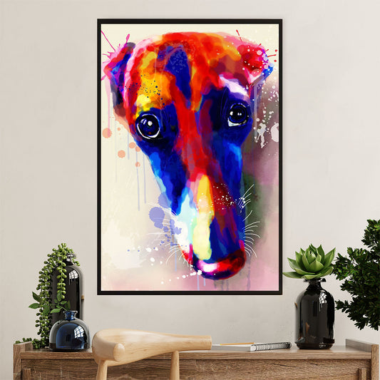 Greyhound Dog Poster Prints | Watercolor Dog Painting | Wall Art Gift for Greyhound Puppies Lover