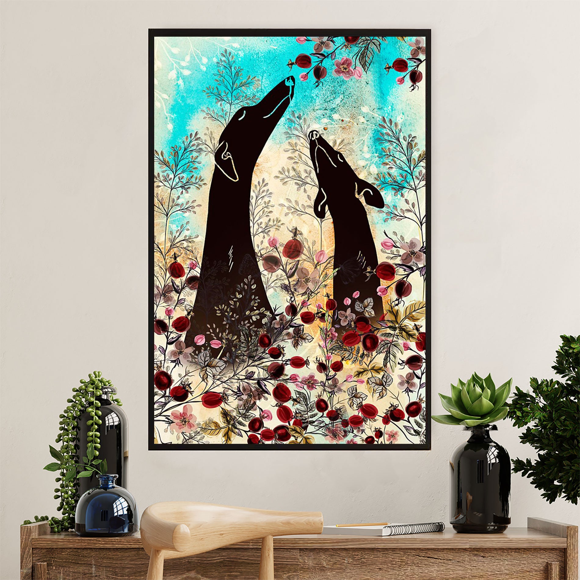 Greyhound Dog Canvas Prints | Dog Loves | Wall Art Gift for Greyhound Puppies Lover