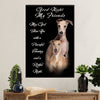 Greyhound Dog Poster Prints | Good Night My Friends | Wall Art Gift for Greyhound Puppies Lover