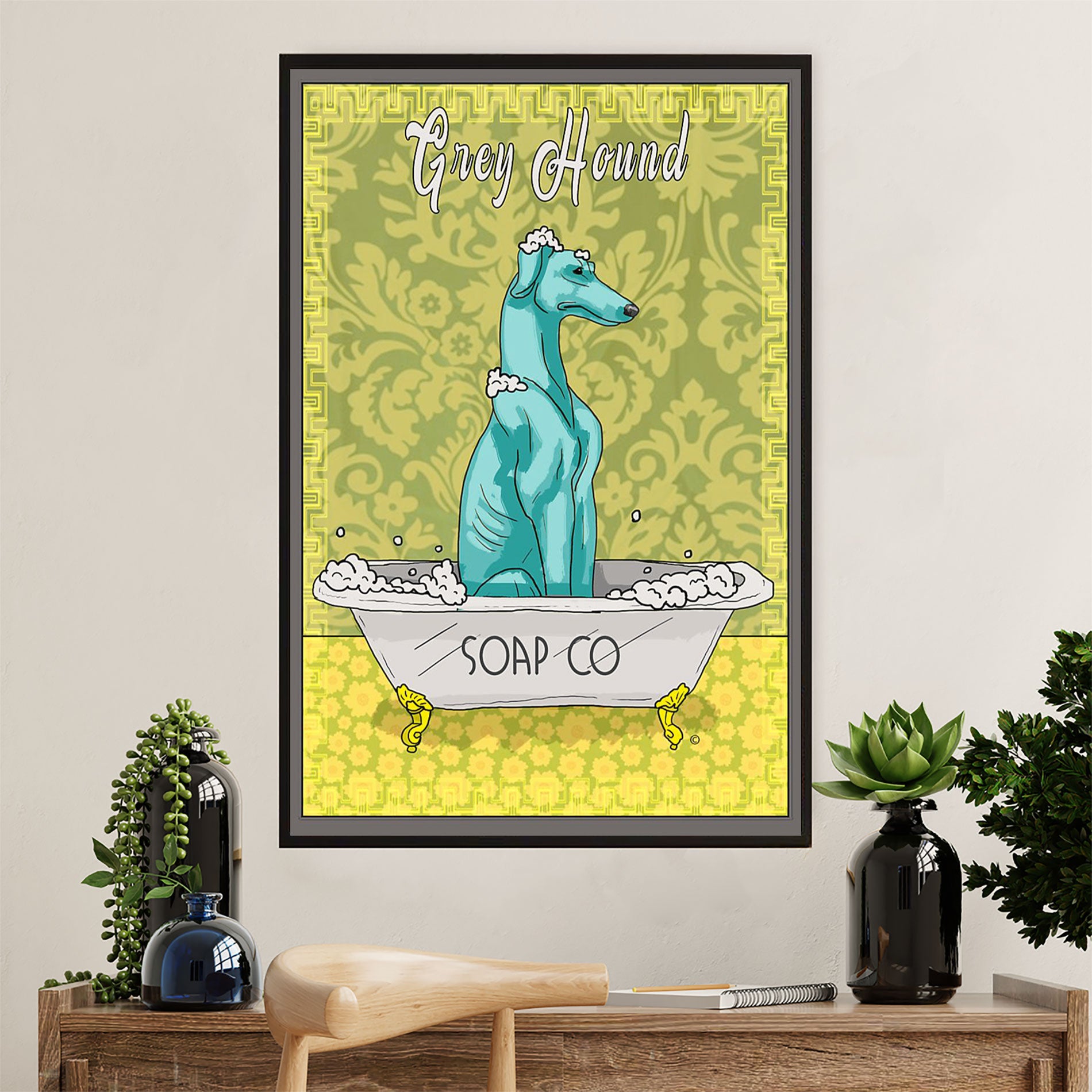 Greyhound Dog Canvas Prints | Greyhound Soap Co | Wall Art Gift for Greyhound Puppies Lover