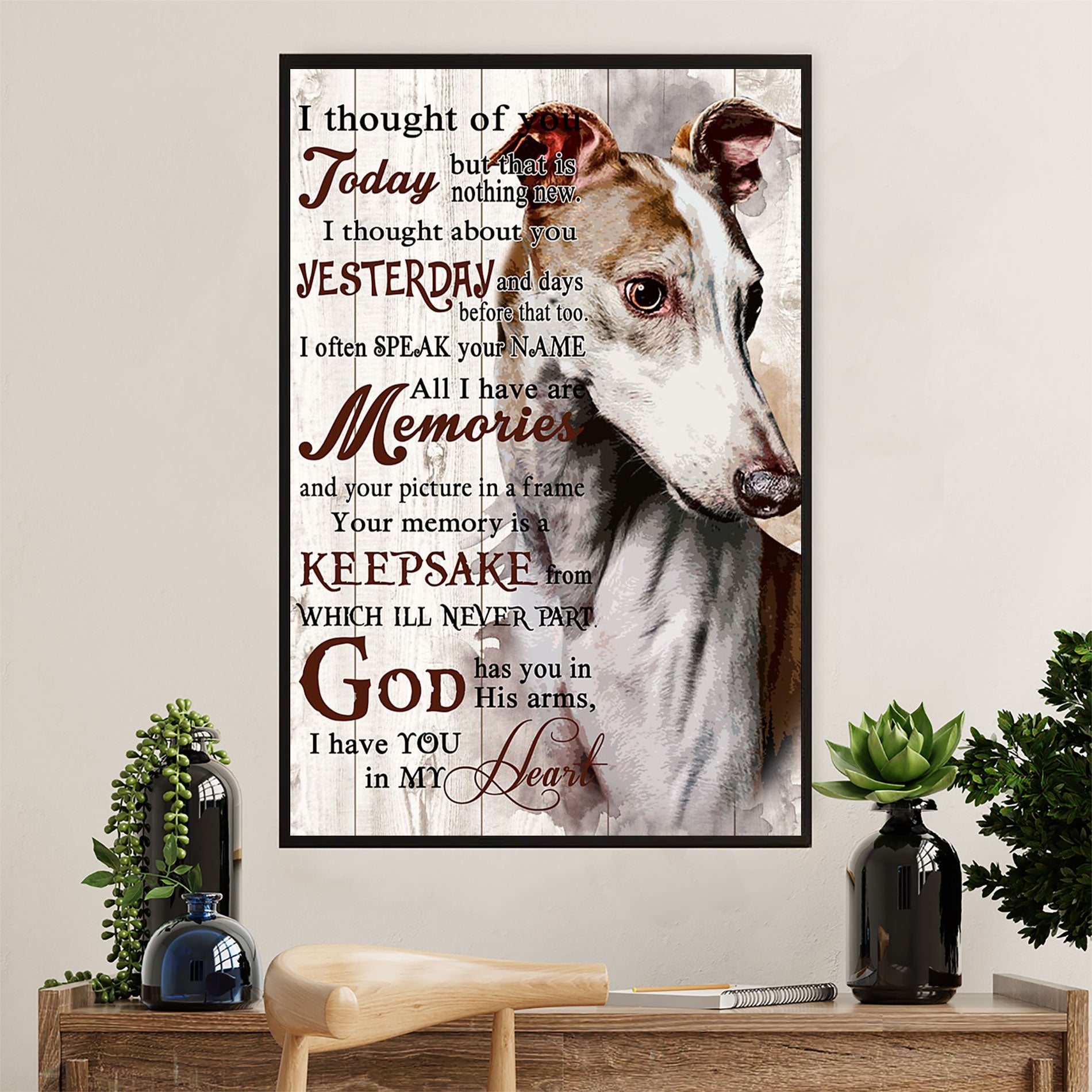 Greyhound Dog Canvas Prints | Greyhound - Dog Memorial | Wall Art Gift for Greyhound Puppies Lover