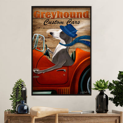 Greyhound Dog Poster Prints | Greyhound Custom Cars | Wall Art Gift for Greyhound Puppies Lover