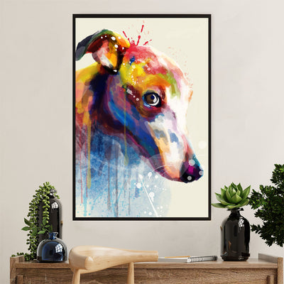 Greyhound Dog Canvas Prints | Watercolor Dog Greyhound | Wall Art Gift for Greyhound Puppies Lover