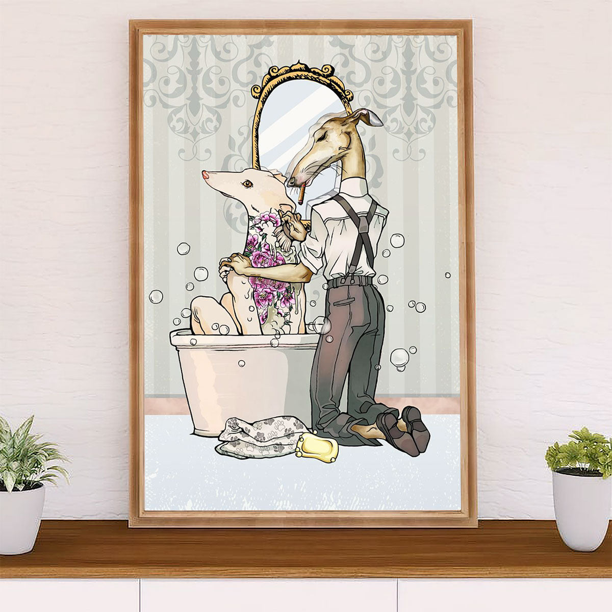 Greyhound Dog Canvas Prints | Funny Greyhound Husband Wife | Wall Art Gift for Greyhound Puppies Lover