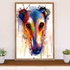 Greyhound Dog Poster Prints | Watercolor Greyhound Painting | Wall Art Gift for Greyhound Puppies Lover