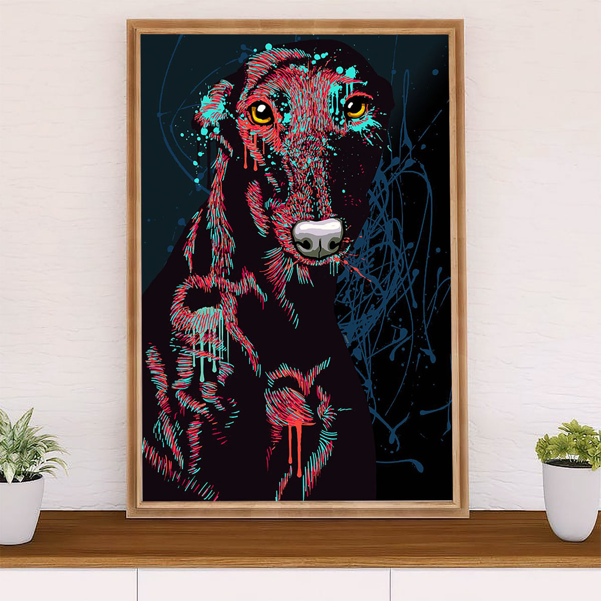 Greyhound Dog Canvas Prints | Watercolor Dog Painting | Wall Art Gift for Greyhound Puppies Lover