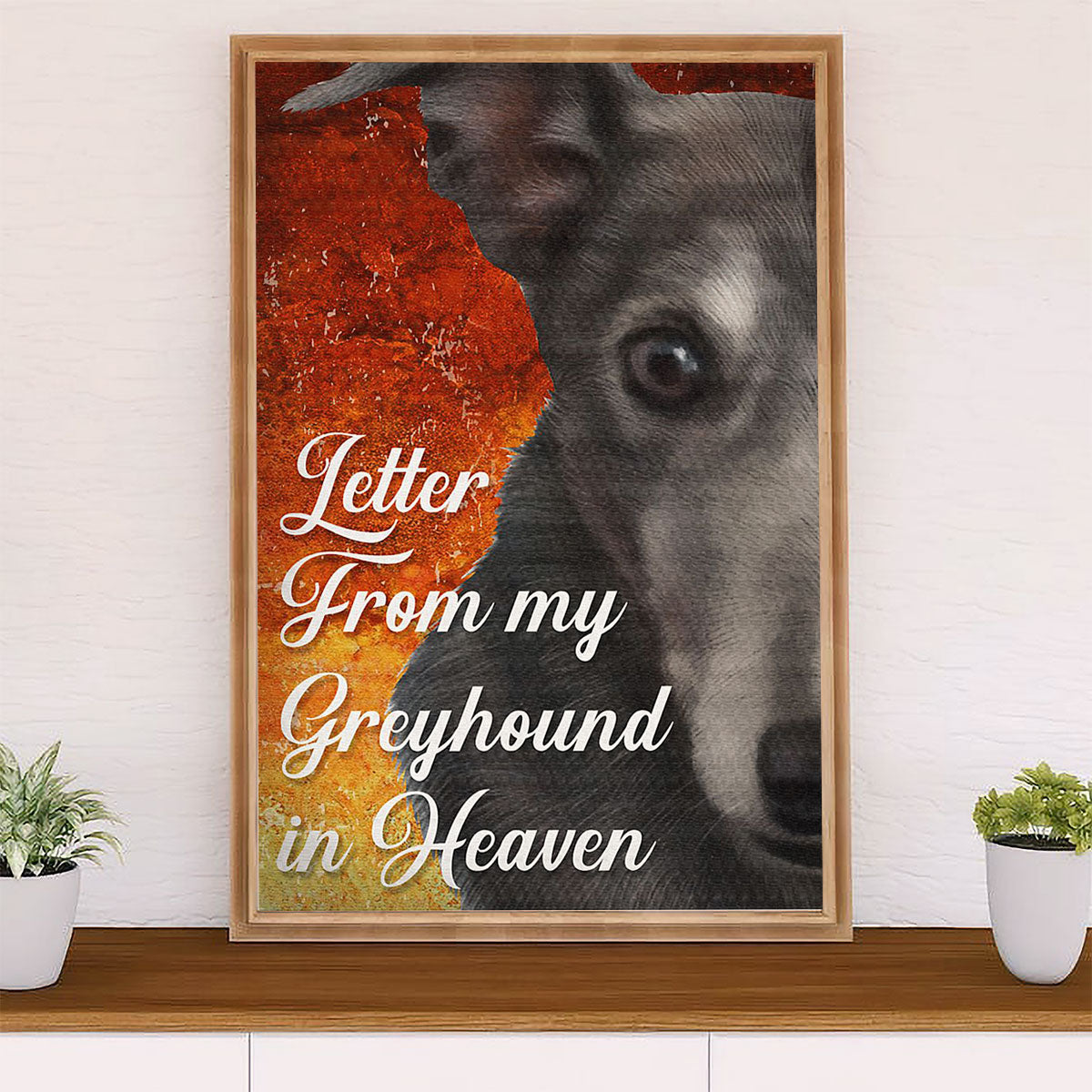 Greyhound Dog Canvas Prints | Dog Memorial Greyhound | Wall Art Gift for Greyhound Puppies Lover