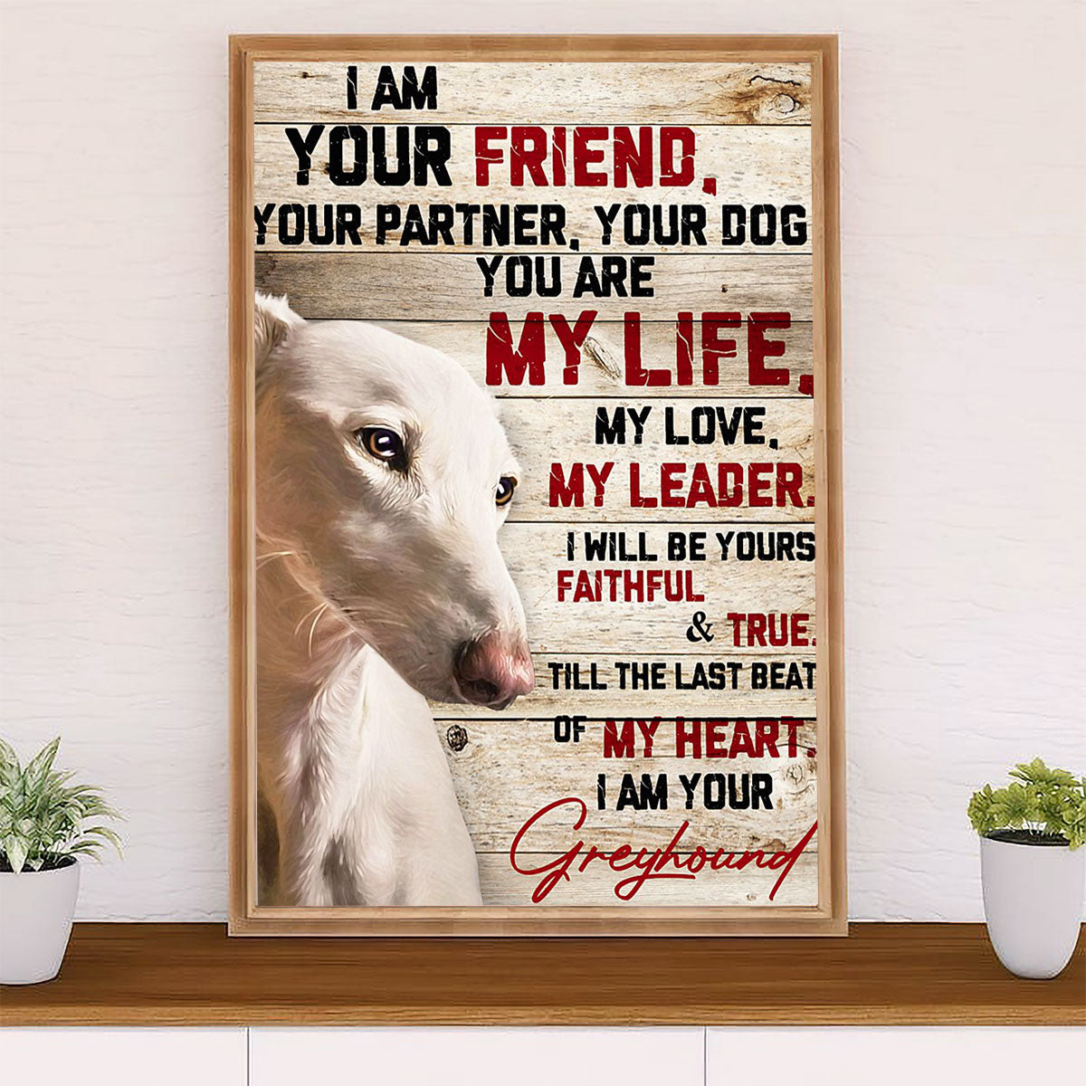 Greyhound Dog Canvas Prints | From Greyhound to Mommy Daddy | Wall Art Gift for Greyhound Puppies Lover