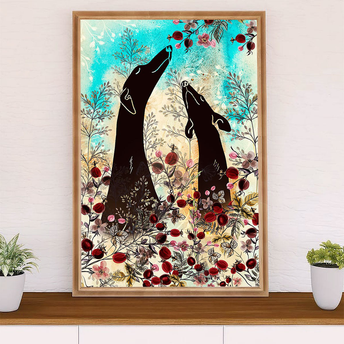 Greyhound Dog Canvas Prints | Dog Loves | Wall Art Gift for Greyhound Puppies Lover