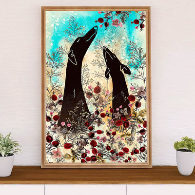 Greyhound Dog Poster Prints | Dog Loves | Wall Art Gift for Greyhound Puppies Lover