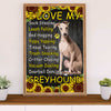 Greyhound Dog Poster Prints | Sunflower - Love My Greyhound | Wall Art Gift for Greyhound Puppies Lover