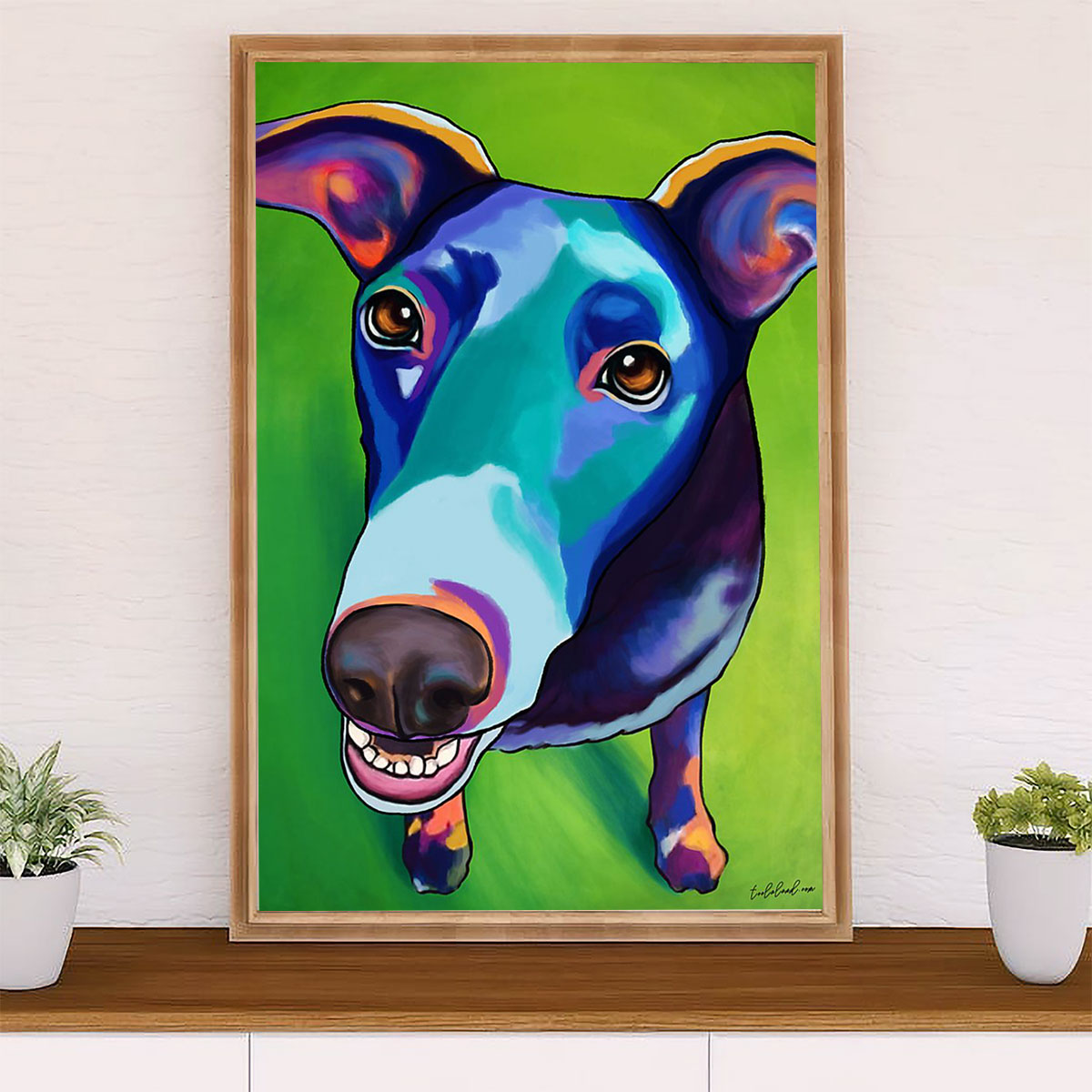 Greyhound Dog Canvas Prints | Colorful Dog Painting | Wall Art Gift for Greyhound Puppies Lover