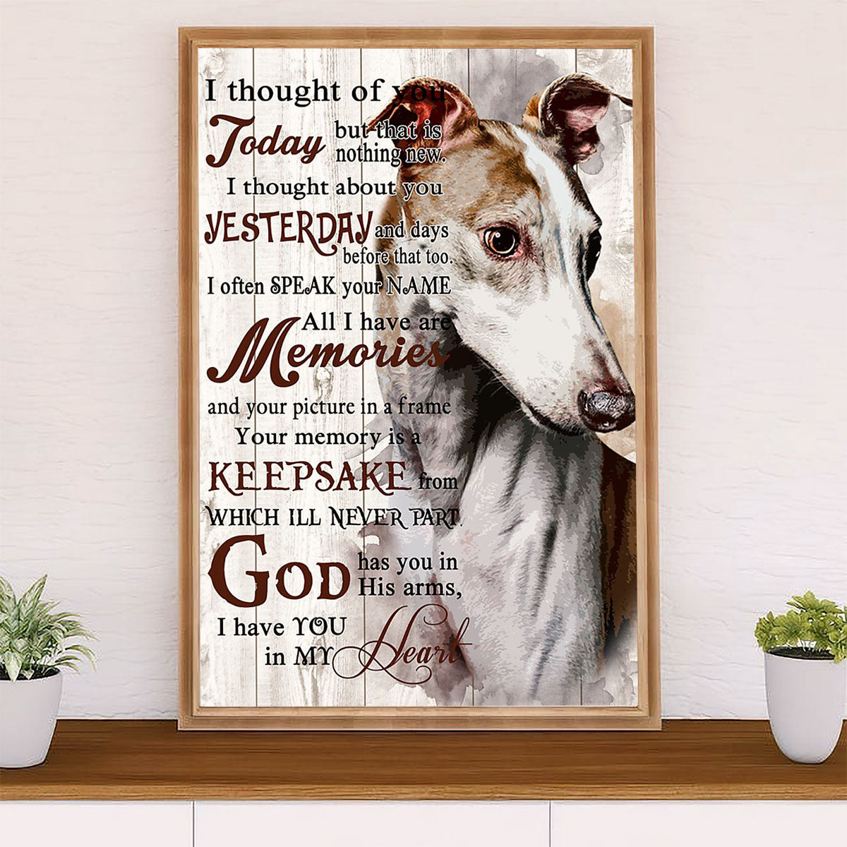 Greyhound Dog Canvas Prints | Greyhound - Dog Memorial | Wall Art Gift for Greyhound Puppies Lover