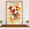 Greyhound Dog Canvas Prints | Greyhound Song Lyrics | Wall Art Gift for Greyhound Puppies Lover