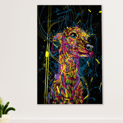 Greyhound Dog Poster Prints | Colorful Dog Painting | Wall Art Gift for Greyhound Puppies Lover