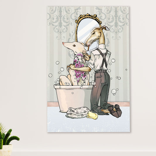 Greyhound Dog Canvas Prints | Funny Greyhound Husband Wife | Wall Art Gift for Greyhound Puppies Lover