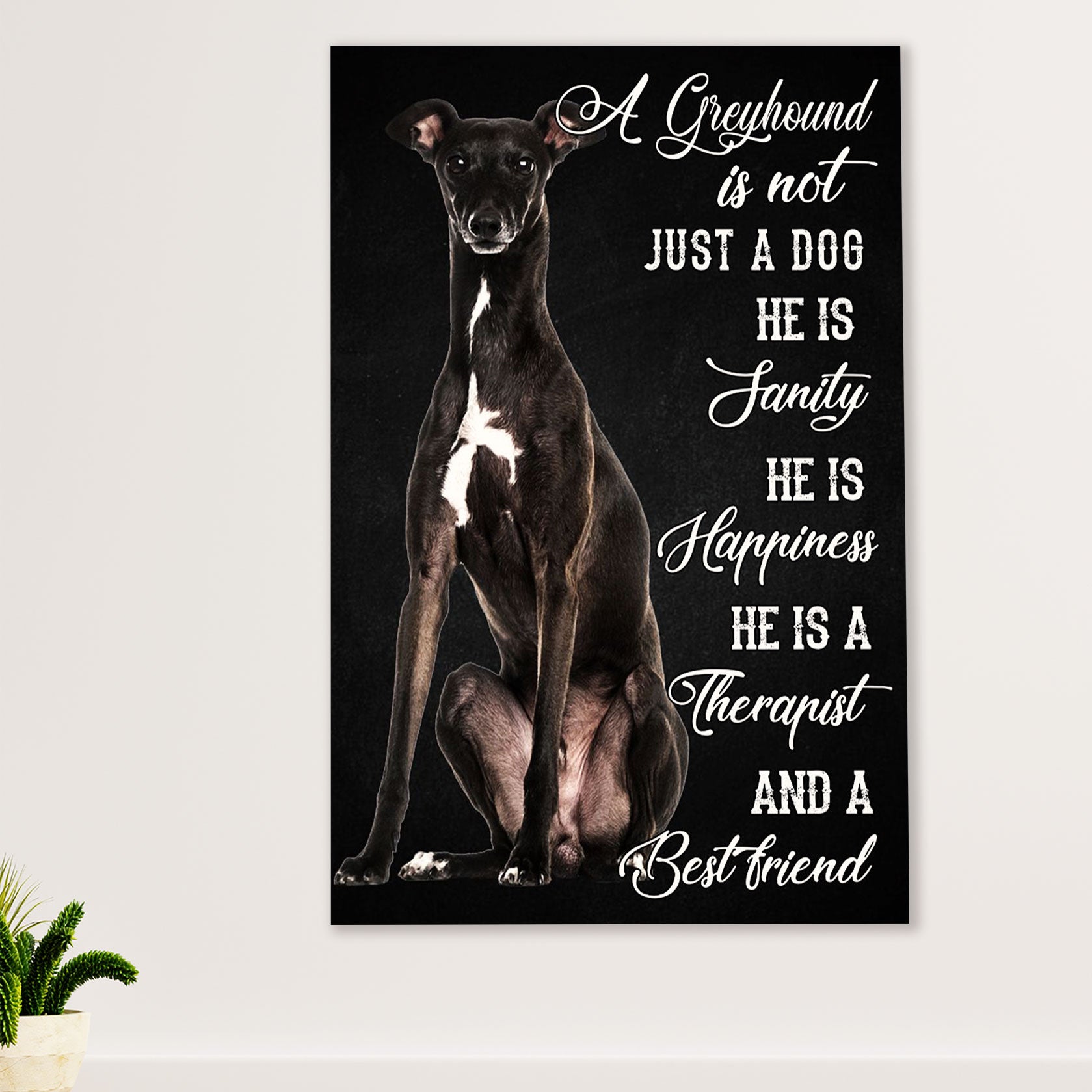 Greyhound Dog Canvas Prints | Dog Best Friend | Wall Art Gift for Greyhound Puppies Lover