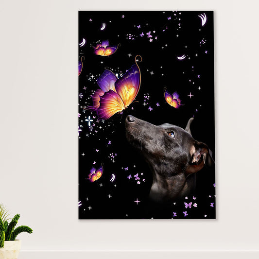 Greyhound Dog Canvas Prints | Dog Butterfly | Wall Art Gift for Greyhound Puppies Lover
