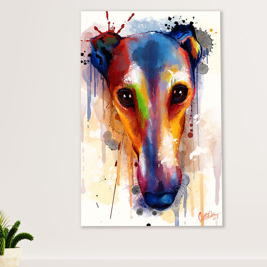 Greyhound Dog Canvas Prints | Watercolor Greyhound Painting | Wall Art Gift for Greyhound Puppies Lover