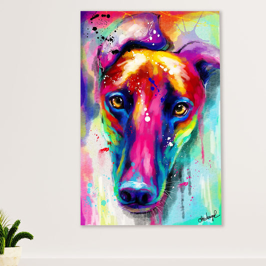 Greyhound Dog Canvas Prints | Watercolor Dog Painting | Wall Art Gift for Greyhound Puppies Lover