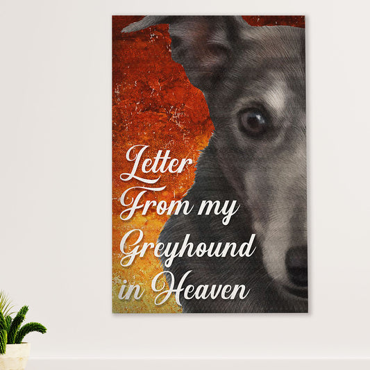 Greyhound Dog Canvas Prints | Dog Memorial Greyhound | Wall Art Gift for Greyhound Puppies Lover