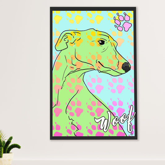 Greyhound Dog Canvas Prints | Colorful Dog Painting | Wall Art Gift for Greyhound Puppies Lover