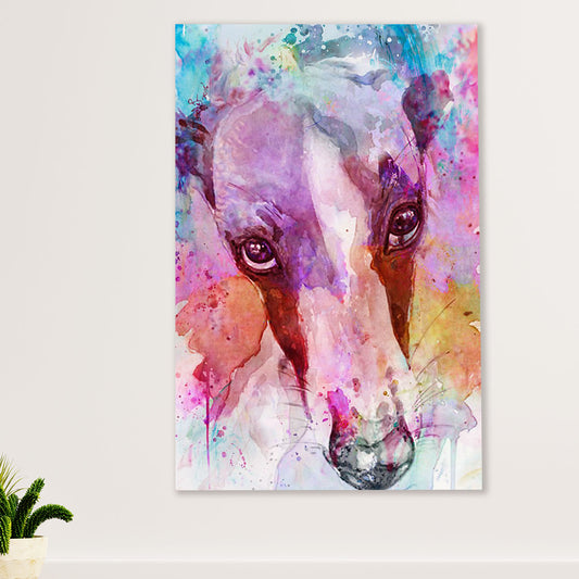 Greyhound Dog Canvas Prints | Watercolor Dog Painting | Wall Art Gift for Greyhound Puppies Lover
