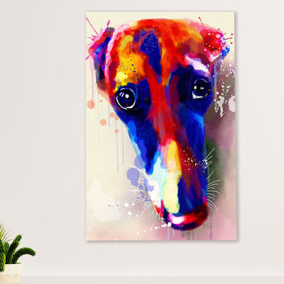 Greyhound Dog Poster Prints | Watercolor Dog Painting | Wall Art Gift for Greyhound Puppies Lover