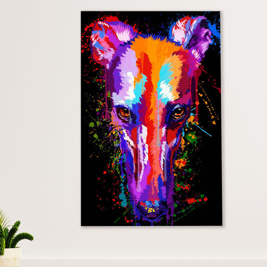 Greyhound Dog Canvas Prints | Watercolor Dog Painting | Wall Art Gift for Greyhound Puppies Lover