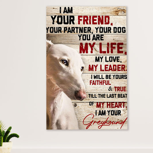 Greyhound Dog Canvas Prints | From Greyhound to Mommy Daddy | Wall Art Gift for Greyhound Puppies Lover