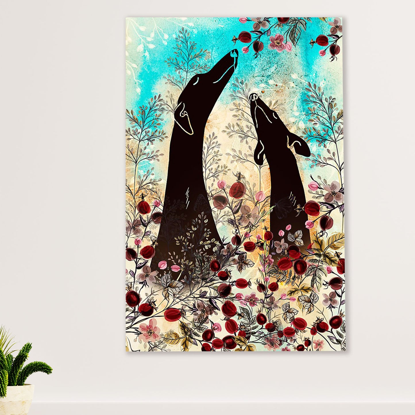 Greyhound Dog Canvas Prints | Dog Loves | Wall Art Gift for Greyhound Puppies Lover