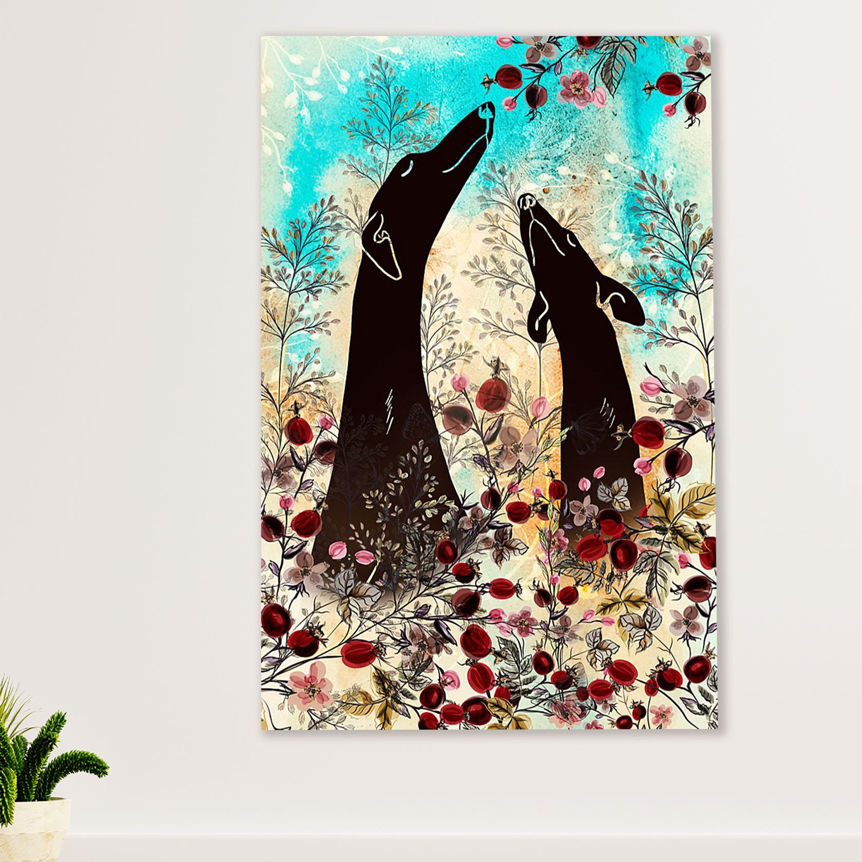 Greyhound Dog Poster Prints | Dog Loves | Wall Art Gift for Greyhound Puppies Lover