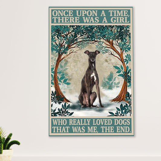 Greyhound Dog Canvas Prints | Girl Loves Dogs | Wall Art Gift for Greyhound Puppies Lover