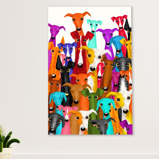 Greyhound Dog Canvas Prints | Multi Dog Colorful | Wall Art Gift for Greyhound Puppies Lover