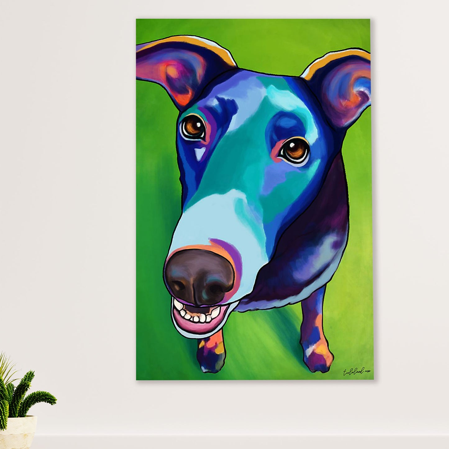 Greyhound Dog Canvas Prints | Colorful Dog Painting | Wall Art Gift for Greyhound Puppies Lover