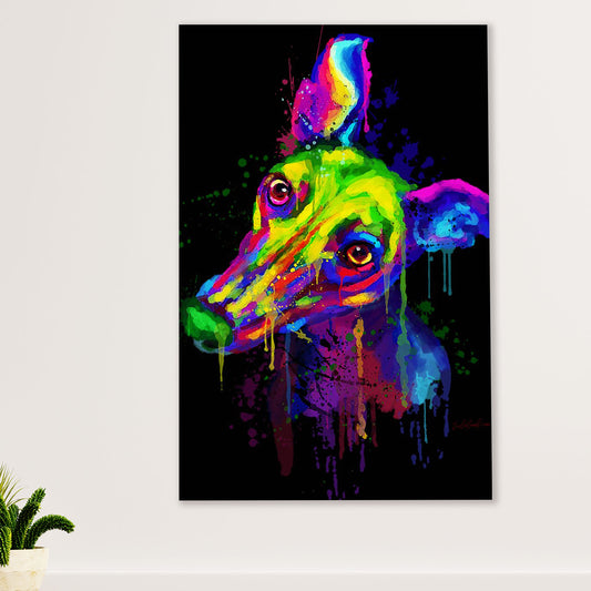 Greyhound Dog Canvas Prints | Watercolor Dog Art Painting | Wall Art Gift for Greyhound Puppies Lover