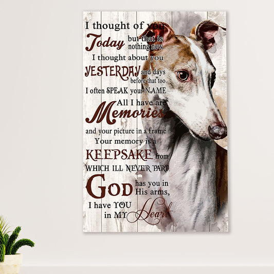 Greyhound Dog Canvas Prints | Greyhound - Dog Memorial | Wall Art Gift for Greyhound Puppies Lover