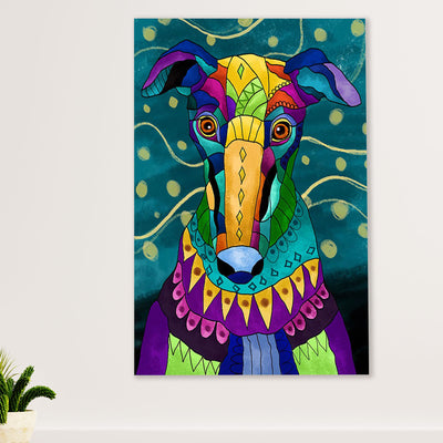 Greyhound Dog Canvas Prints | Watercolor Dog Art Painting | Wall Art Gift for Greyhound Puppies Lover
