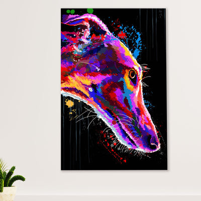 Greyhound Dog Canvas Prints | Watercolor Dog Art Painting | Wall Art Gift for Greyhound Puppies Lover