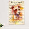 Greyhound Dog Canvas Prints | Greyhound Song Lyrics | Wall Art Gift for Greyhound Puppies Lover