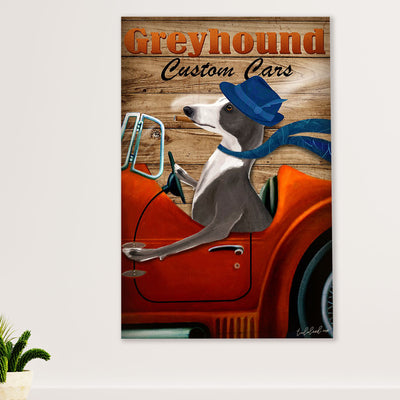 Greyhound Dog Canvas Prints | Greyhound Custom Cars | Wall Art Gift for Greyhound Puppies Lover