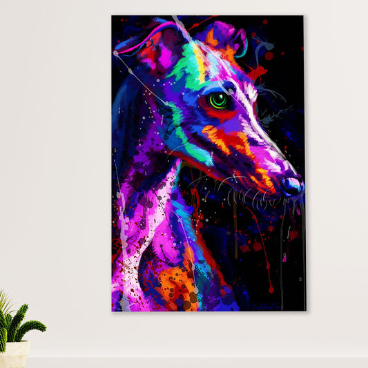 Greyhound Dog Canvas Prints | Watercolor Dog Greyhound | Wall Art Gift for Greyhound Puppies Lover