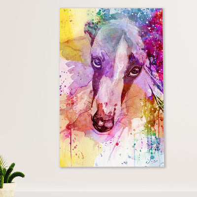 Greyhound Dog Canvas Prints | Watercolor Dog Greyhound | Wall Art Gift for Greyhound Puppies Lover