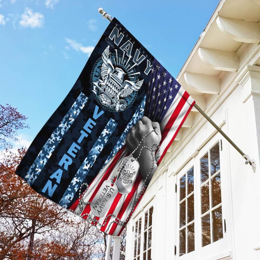 United States Navy Veteran America Flag