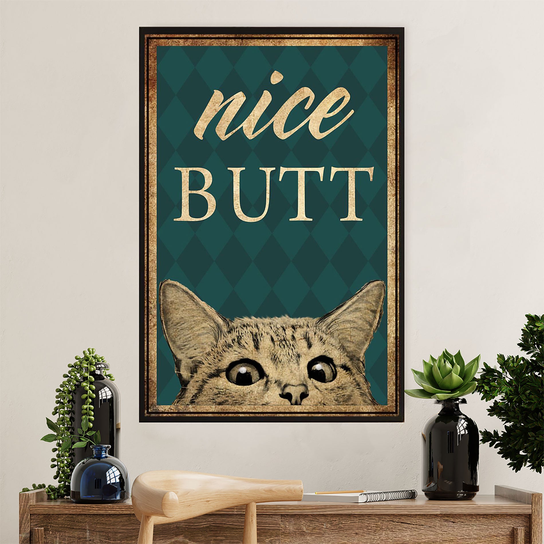 Cute Cat Canvas Prints | Funny Cat Nice Butt | Wall Art Gift for Cat Kitties Lover
