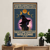 Cute Cat Canvas Prints | Salem Sanctuary Black Cat Witch | Wall Art Gift for Cat Kitties Lover