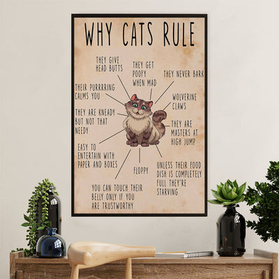 Cute Cat Canvas Prints | Why Cats Rule | Wall Art Gift for Cat Kitties Lover