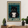 Cute Cat Canvas Prints | Funny Black Cat Toilet Paper | Wall Art Gift for Cat Kitties Lover